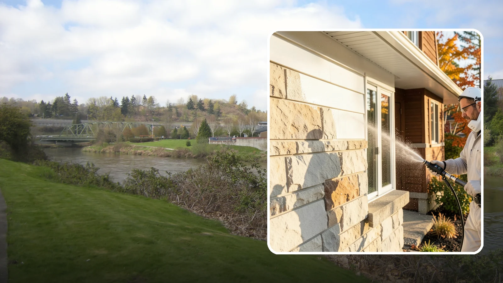 Limestone Cleaning in Tukwila, King County, WA - Clean soft, acid-sensitive limestone with neutral chemistry that avoids etching the delicate surface.
