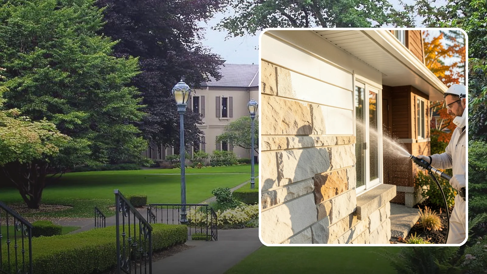 Limestone Cleaning in Woodinville, King County, WA - Clean soft, acid-sensitive limestone with neutral chemistry that avoids etching the delicate surface.