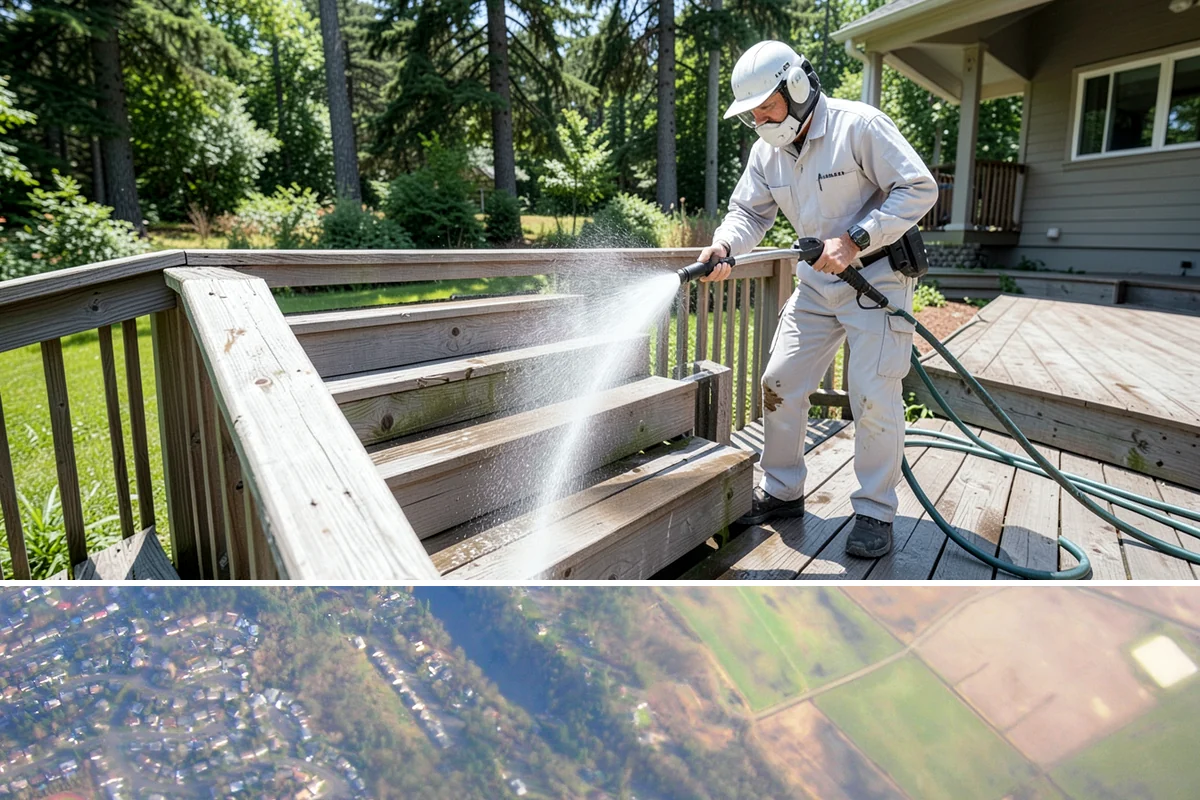 Log Home Washing in Algona, King County, WA - Plan for the dry summer season so the logs and joints dry completely before any finish is reapplied.