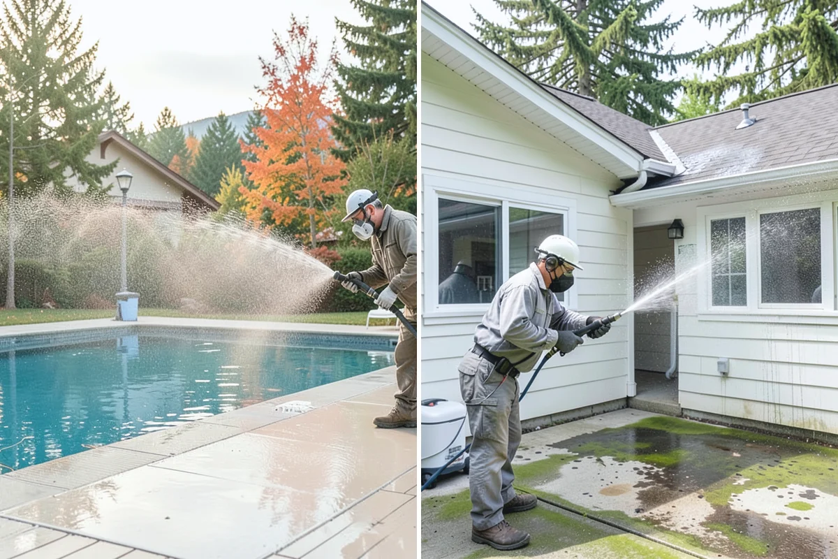 Log Home Washing in Auburn, King County, WA - Inspect logs, checking, and chinking for damage
