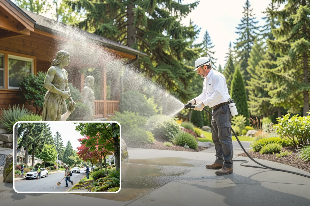 Log Home Washing in Beaux Arts Village, King County, WA - Cleans deep grooves, checks, and chinking safely