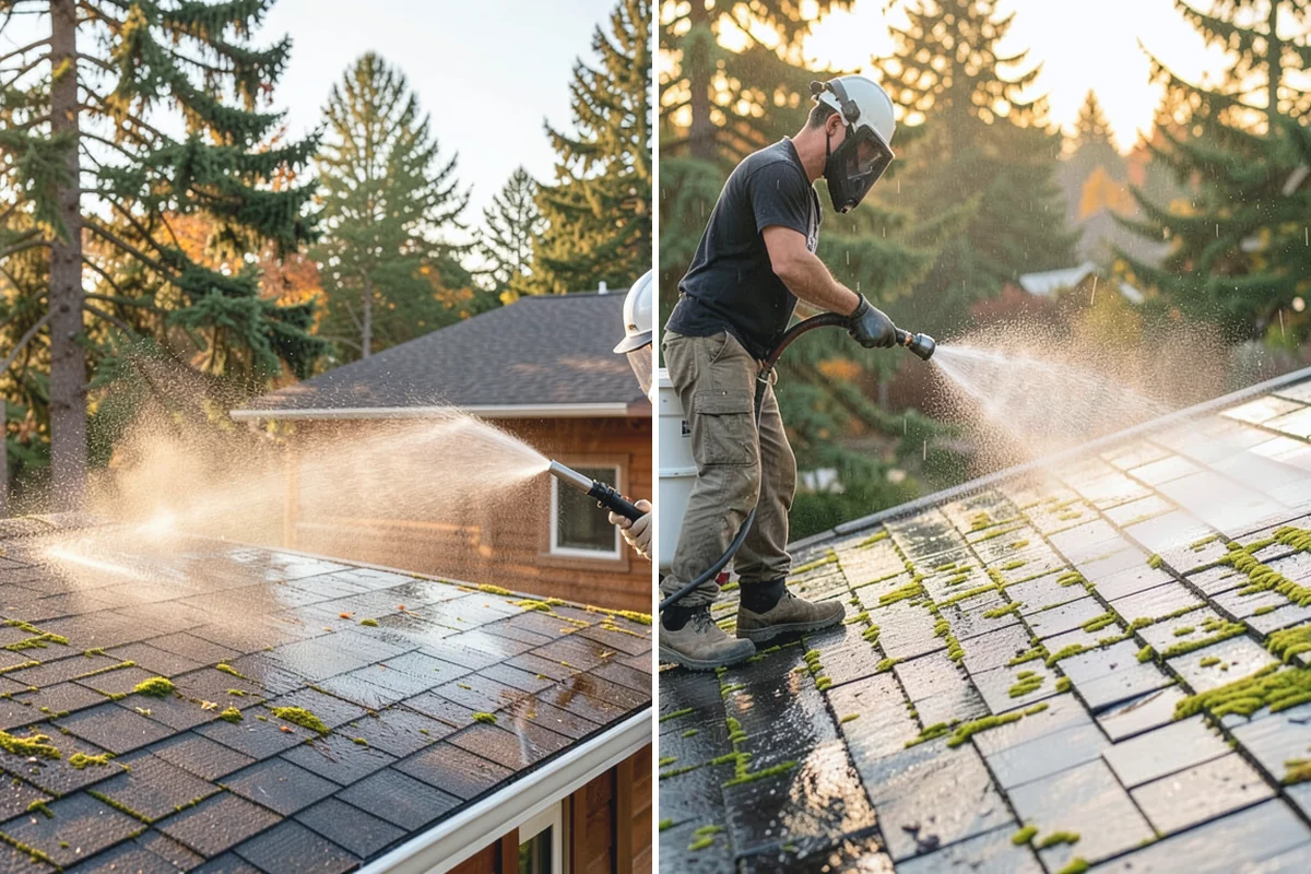 Log Home Washing in Beaux Arts Village, King County, WA - Inspect logs, checking, and chinking for damage