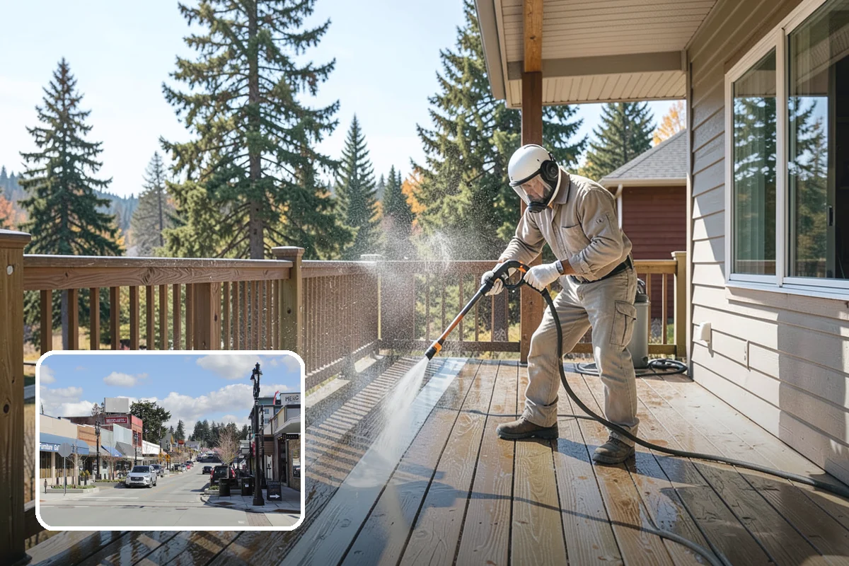 Log Home Washing in Bothell, King County, WA - Cleans deep grooves, checks, and chinking safely
