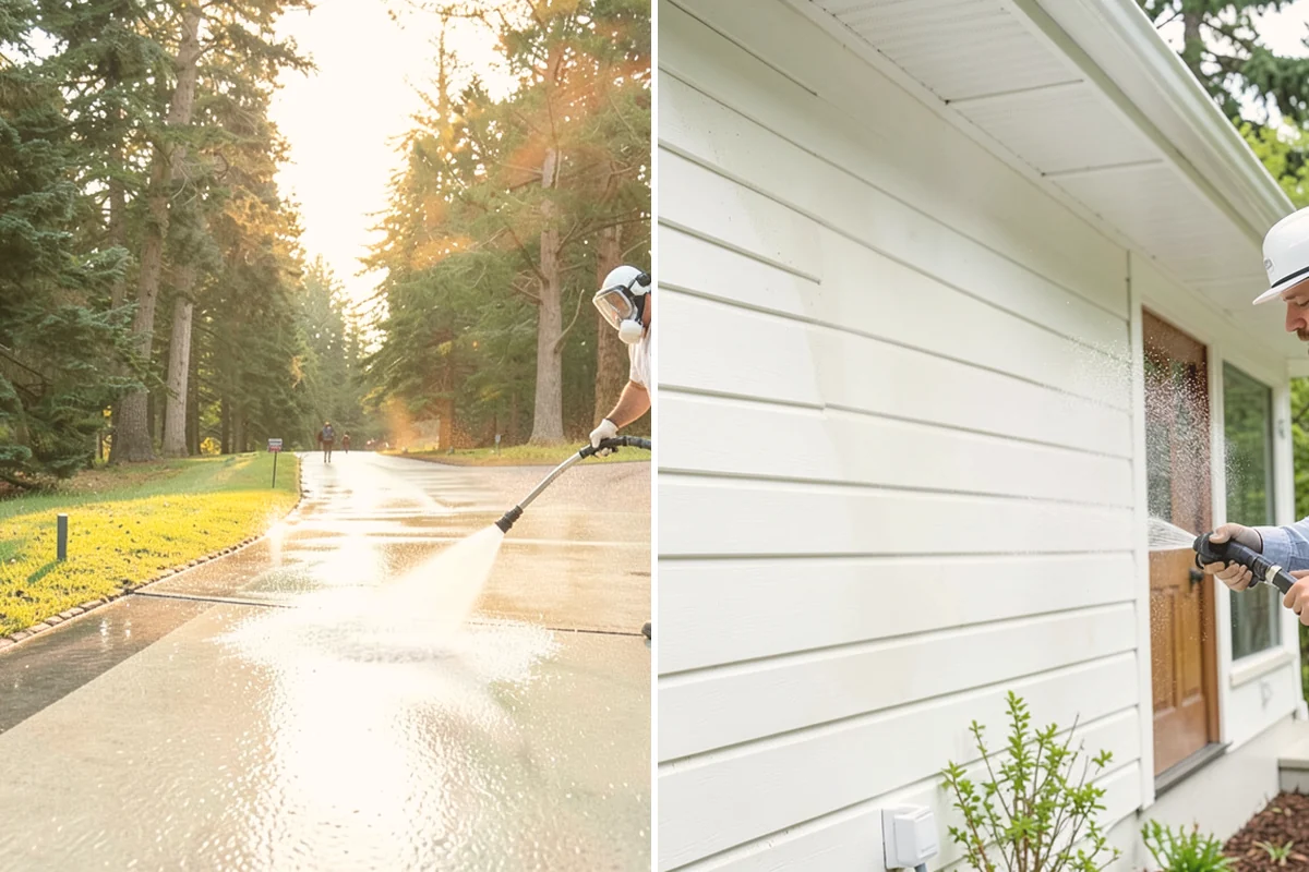 Log Home Washing in Bothell, King County, WA - Inspect logs, checking, and chinking for damage
