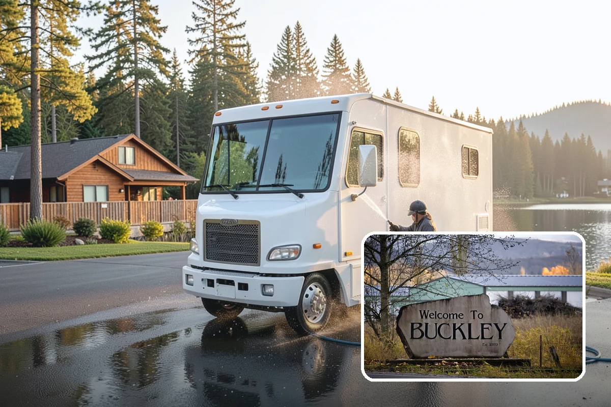 Log Home Washing in Buckley, Pierce County, WA - Cleans deep grooves, checks, and chinking safely