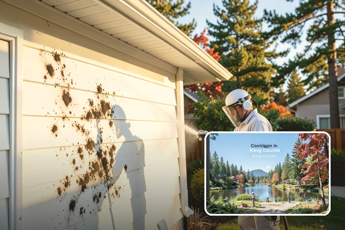 Log Home Washing in Covington, King County, WA - Cleans deep grooves, checks, and chinking safely