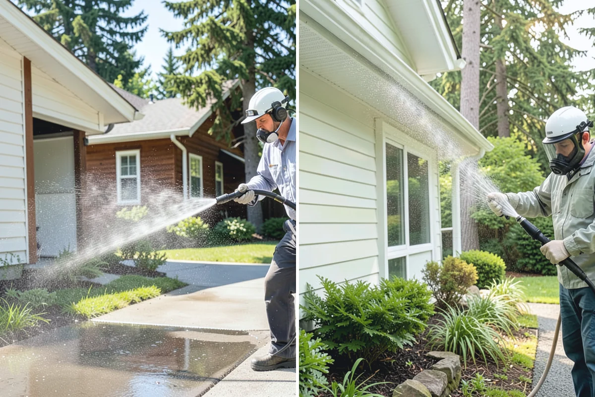 Log Home Washing in Des Moines, King County, WA - Inspect logs, checking, and chinking for damage