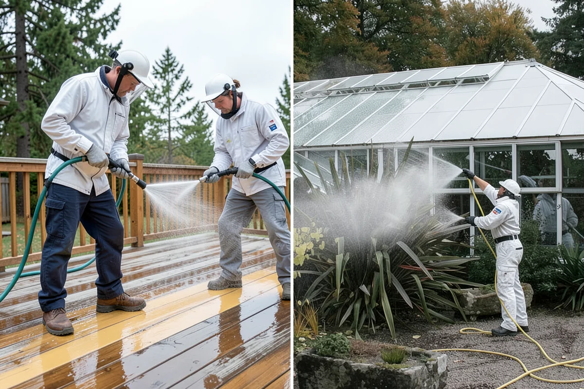 Log Home Washing in DuPont, Pierce County, WA - Inspect logs, checking, and chinking for damage