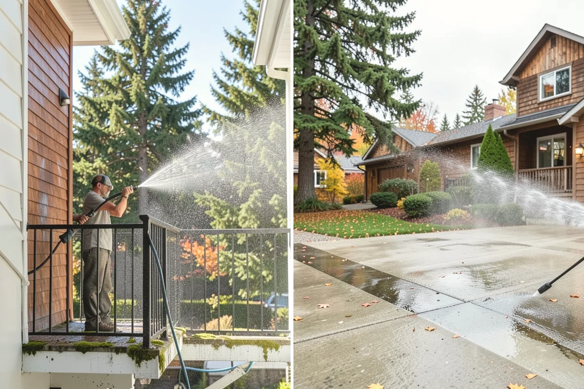 Log Home Washing in Duvall, King County, WA - Inspect logs, checking, and chinking for damage