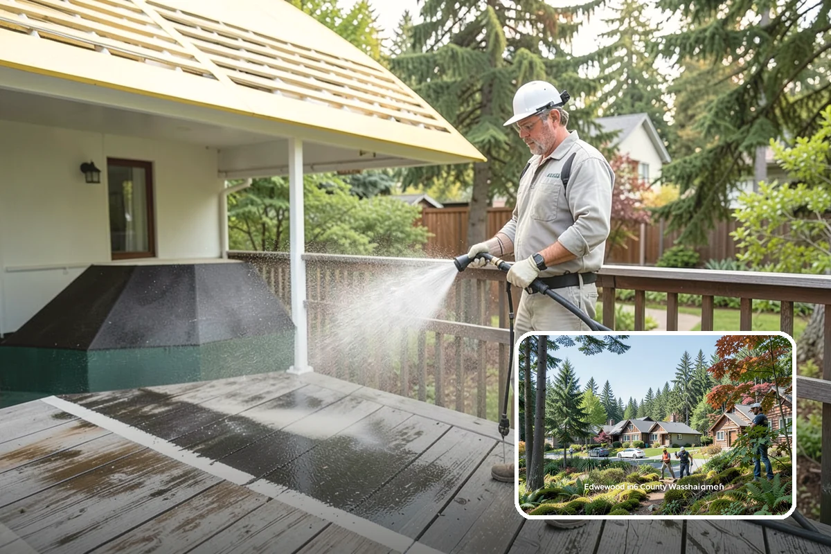 Log Home Washing in Edgewood, Pierce County, WA - Cleans deep grooves, checks, and chinking safely