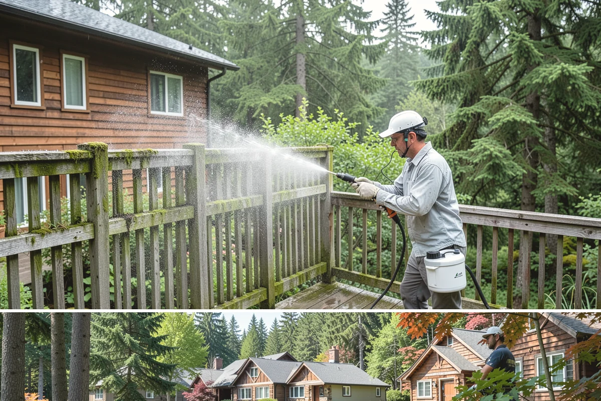 Log Home Washing in Edgewood, Pierce County, WA - Plan for the dry summer season so the logs and joints dry completely before any finish is reapplied.