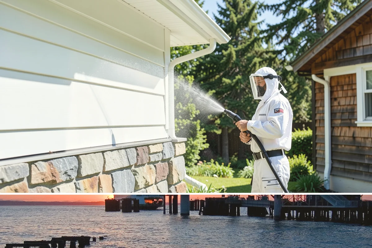 Log Home Washing in Edmonds, Snohomish County, WA - Plan for the dry summer season so the logs and joints dry completely before any finish is reapplied.