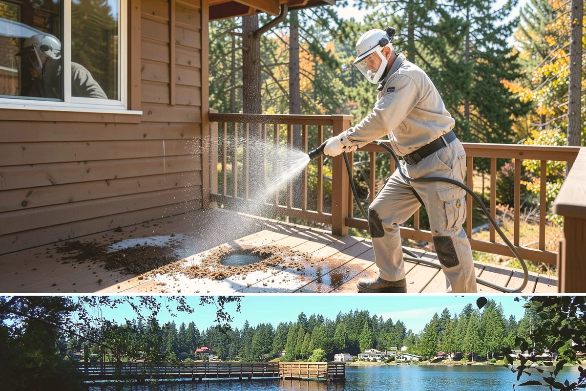 Log Home Washing in Federal Way, King County, WA - Plan for the dry summer season so the logs and joints dry completely before any finish is reapplied.