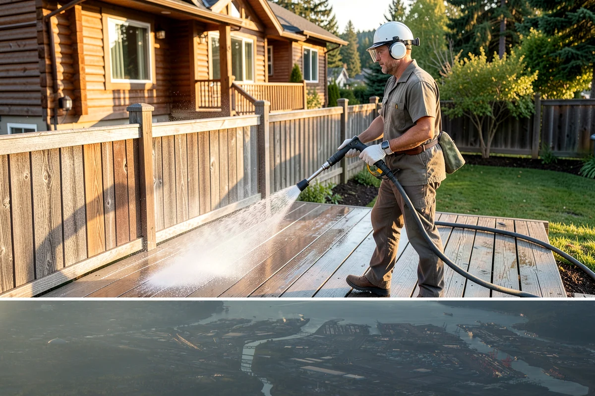 Log Home Washing in Fife, Pierce County, WA - Plan for the dry summer season so the logs and joints dry completely before any finish is reapplied.