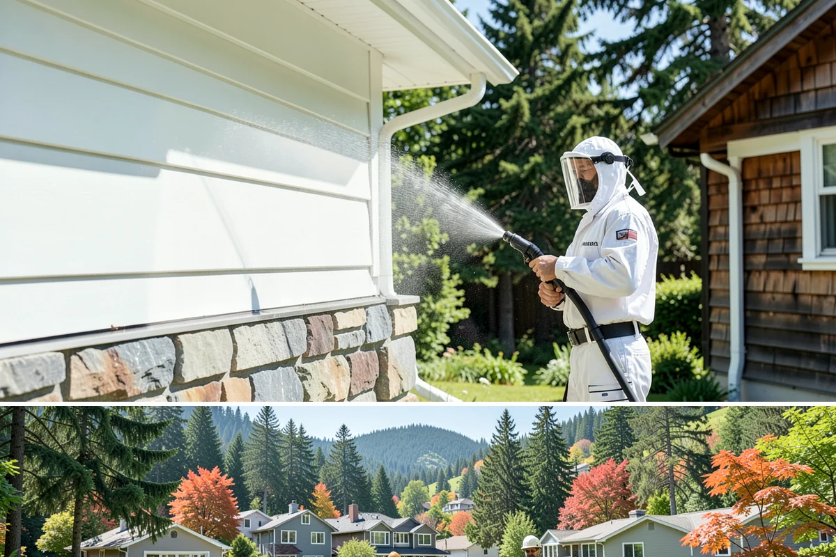 Log Home Washing in Fircrest, Pierce County, WA - Plan for the dry summer season so the logs and joints dry completely before any finish is reapplied.