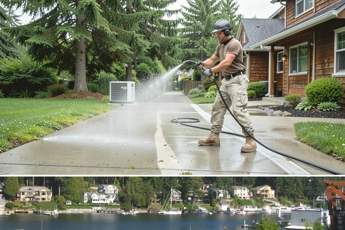 Log Home Washing in Gig Harbor, Pierce County, WA - Plan for the dry summer season so the logs and joints dry completely before any finish is reapplied.