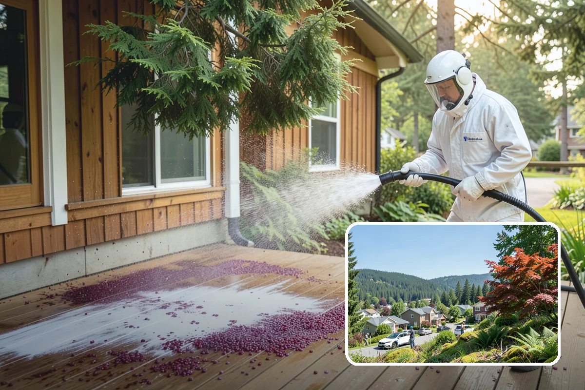 Log Home Washing in Index, Snohomish County, WA - Cleans deep grooves, checks, and chinking safely