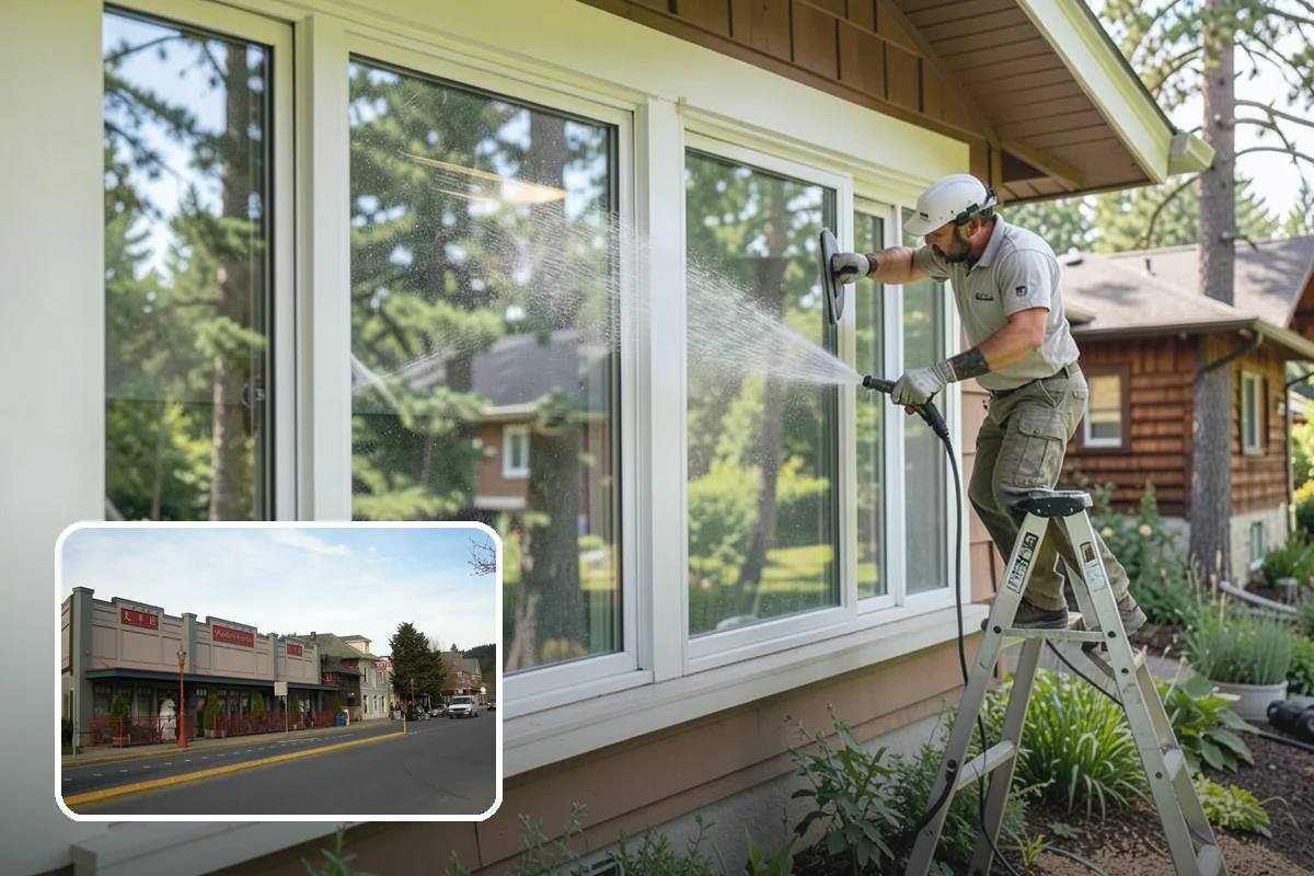 Log Home Washing in Issaquah, King County, WA - Cleans deep grooves, checks, and chinking safely