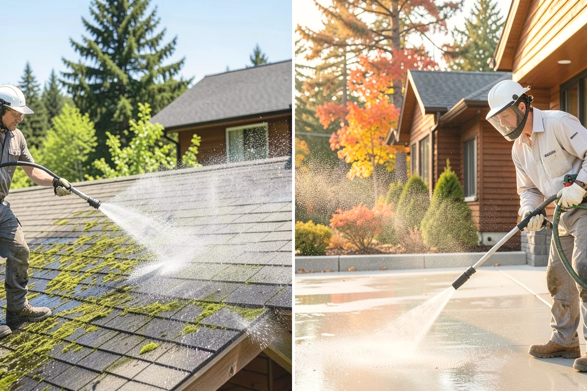 Log Home Washing in Issaquah, King County, WA - Inspect logs, checking, and chinking for damage