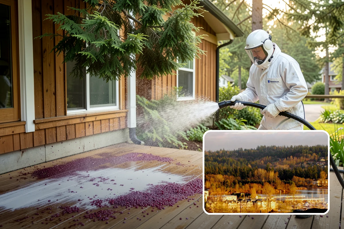 Log Home Washing in Kenmore, King County, WA - Cleans deep grooves, checks, and chinking safely