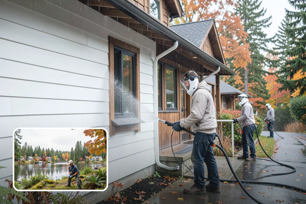 Log Home Washing in La Conner, Skagit County, WA - Cleans deep grooves, checks, and chinking safely