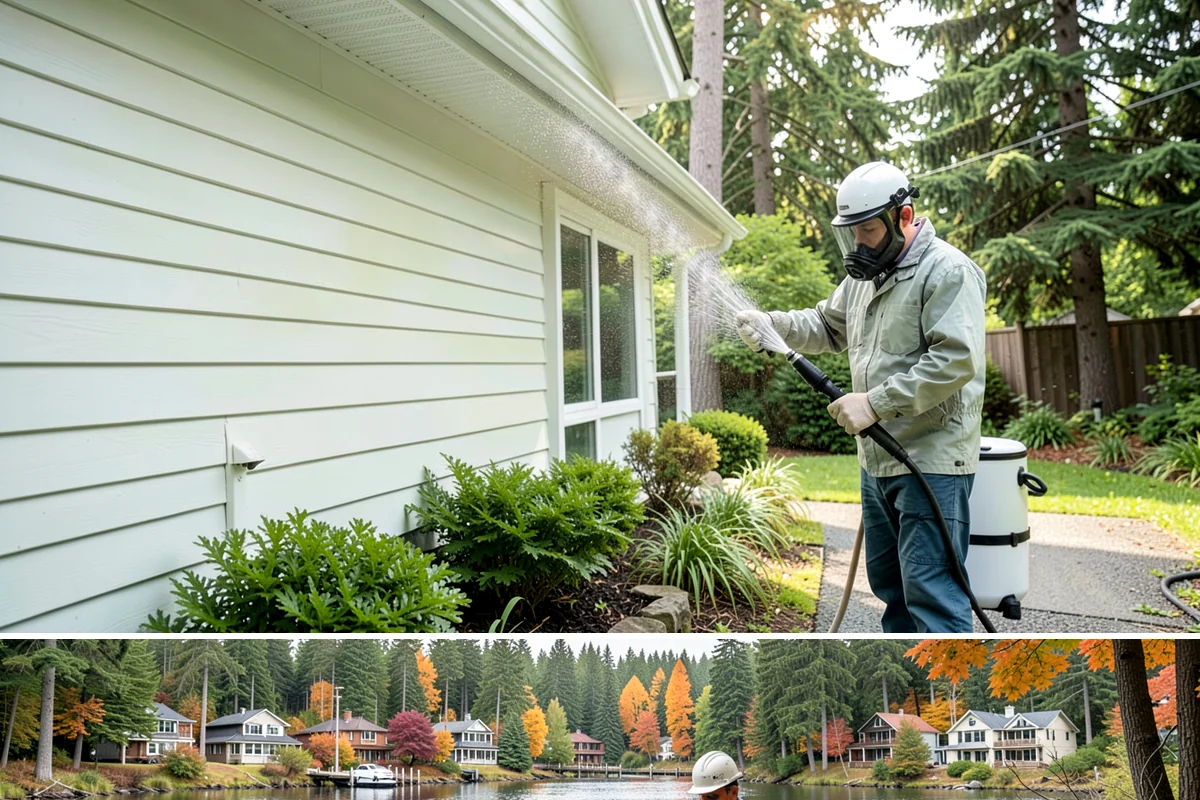 Log Home Washing in La Conner, Skagit County, WA - Plan for the dry summer season so the logs and joints dry completely before any finish is reapplied.