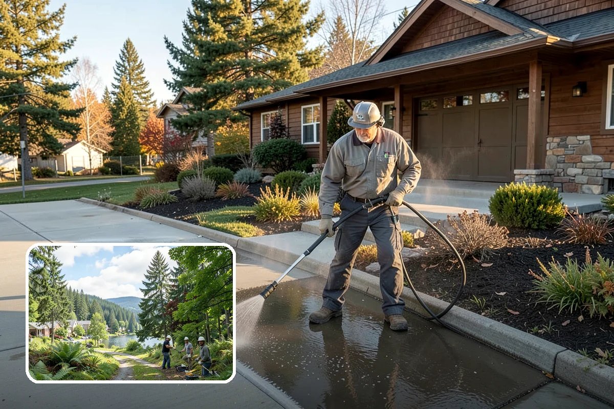 Log Home Washing in Lake Forest Park, King County, WA - Cleans deep grooves, checks, and chinking safely