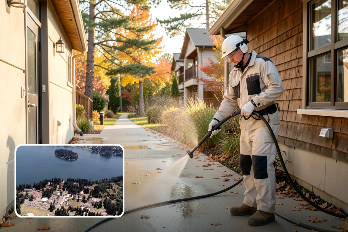 Log Home Washing in Lakewood, Pierce County, WA - Cleans deep grooves, checks, and chinking safely