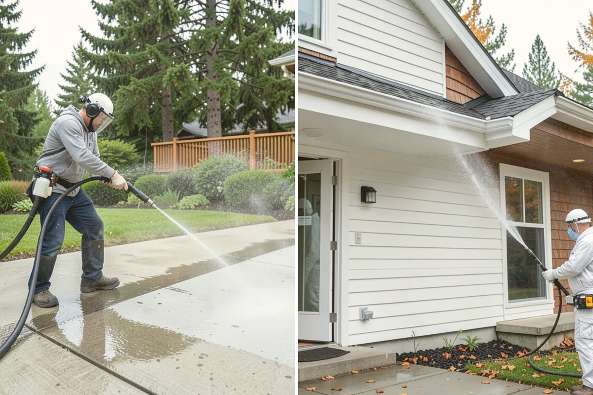 Log Home Washing in Langley, Island County, WA - Inspect logs, checking, and chinking for damage