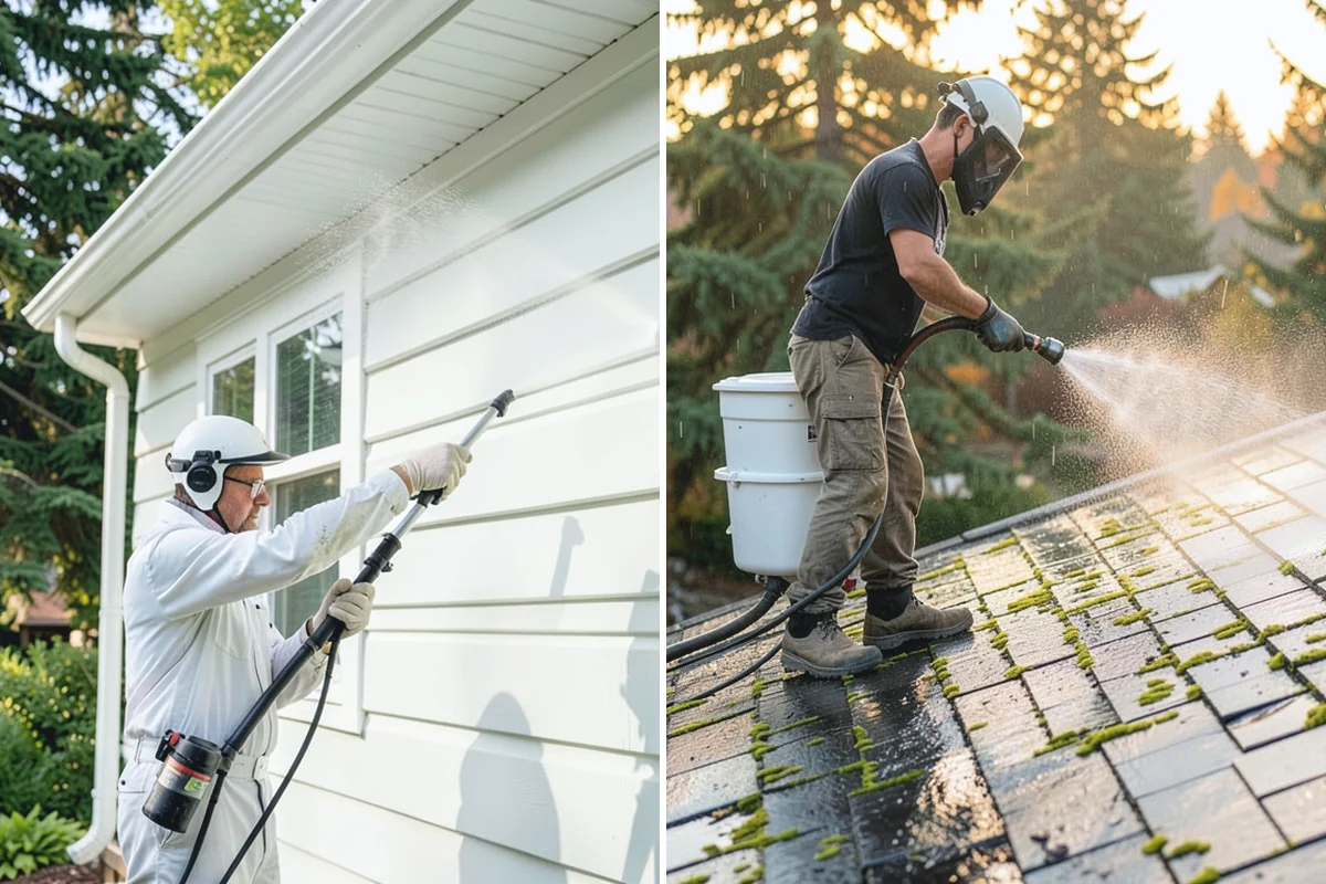 Log Home Washing in Marysville, Snohomish County, WA - Inspect logs, checking, and chinking for damage