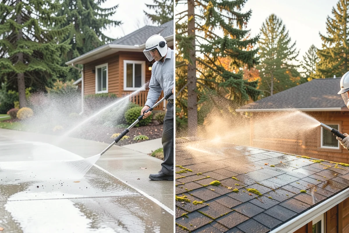 Log Home Washing in Mill Creek, Snohomish County, WA - Inspect logs, checking, and chinking for damage