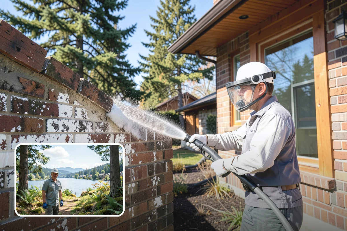 Log Home Washing in Milton, King County, WA - Cleans deep grooves, checks, and chinking safely