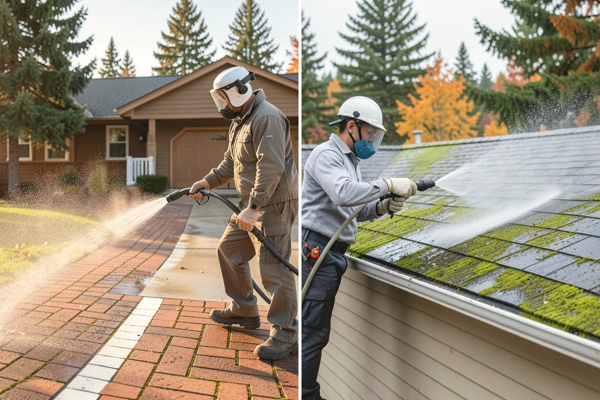 Log Home Washing in Monroe, Snohomish County, WA - Inspect logs, checking, and chinking for damage