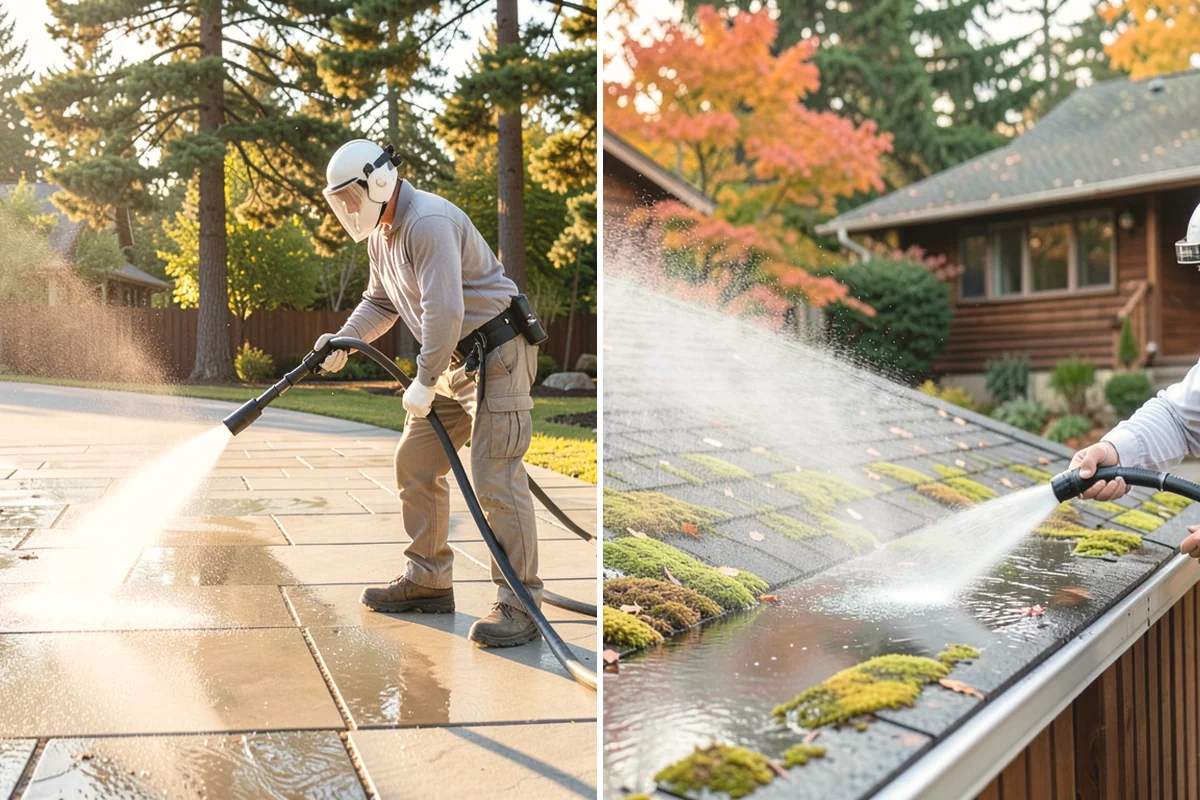 Log Home Washing in Mountlake Terrace, Snohomish County, WA - Inspect logs, checking, and chinking for damage