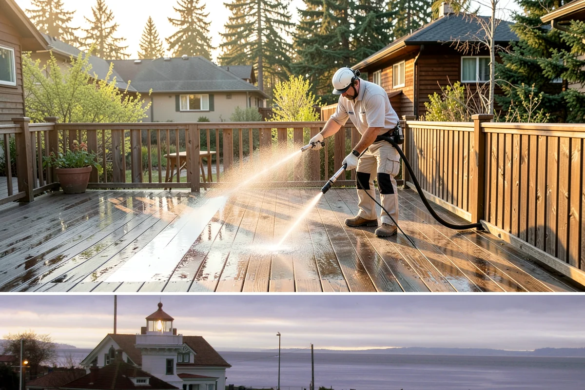 Log Home Washing in Mukilteo, Snohomish County, WA - Plan for the dry summer season so the logs and joints dry completely before any finish is reapplied.
