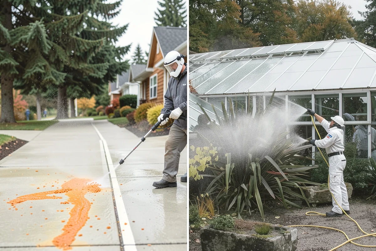 Log Home Washing in North Bend, King County, WA - Inspect logs, checking, and chinking for damage