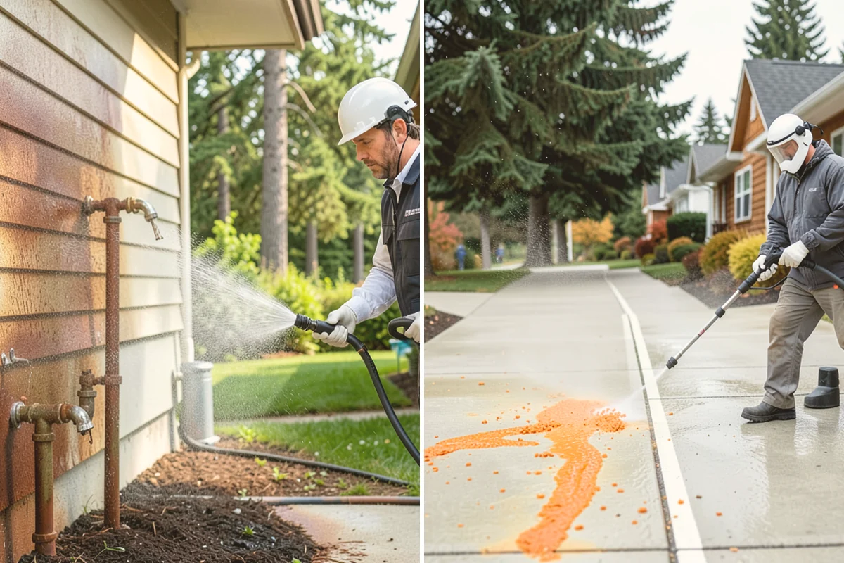 Log Home Washing in Orting, Pierce County, WA - Inspect logs, checking, and chinking for damage