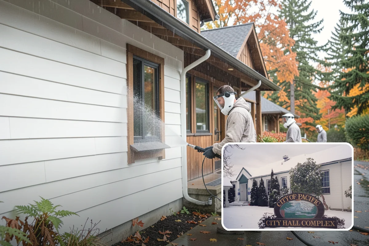 Log Home Washing in Pacific, King County, WA - Cleans deep grooves, checks, and chinking safely