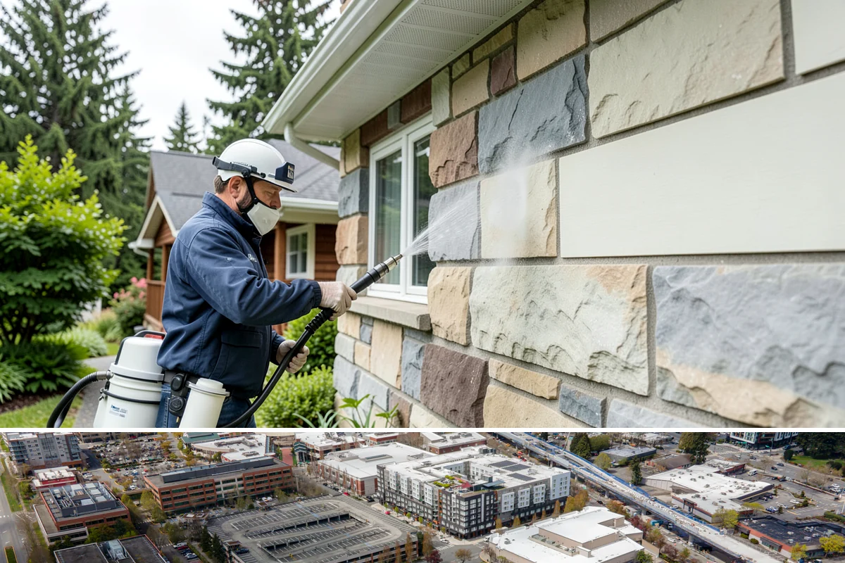 Log Home Washing in Redmond, King County, WA - Plan for the dry summer season so the logs and joints dry completely before any finish is reapplied.