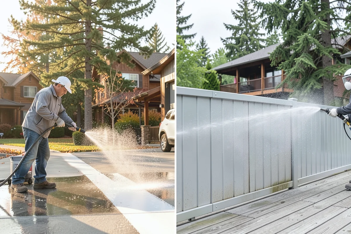 Log Home Washing in Renton, King County, WA - Inspect logs, checking, and chinking for damage