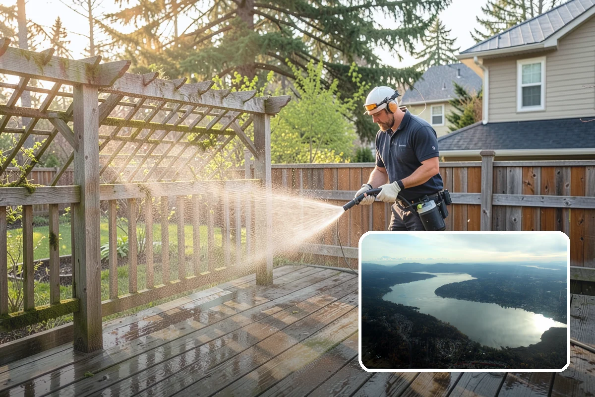 Log Home Washing in Sammamish, King County, WA - Cleans deep grooves, checks, and chinking safely