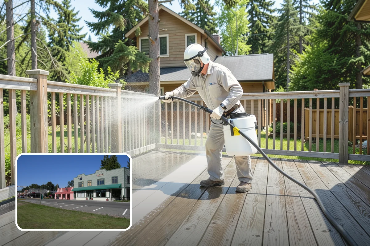 Log Home Washing in Snoqualmie, King County, WA - Cleans deep grooves, checks, and chinking safely
