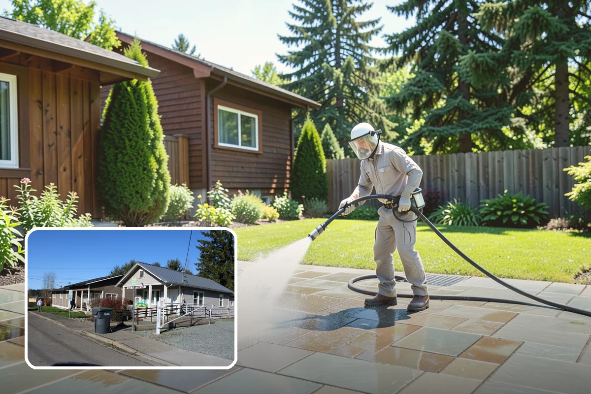 Log Home Washing in South Prairie, Pierce County, WA - Cleans deep grooves, checks, and chinking safely