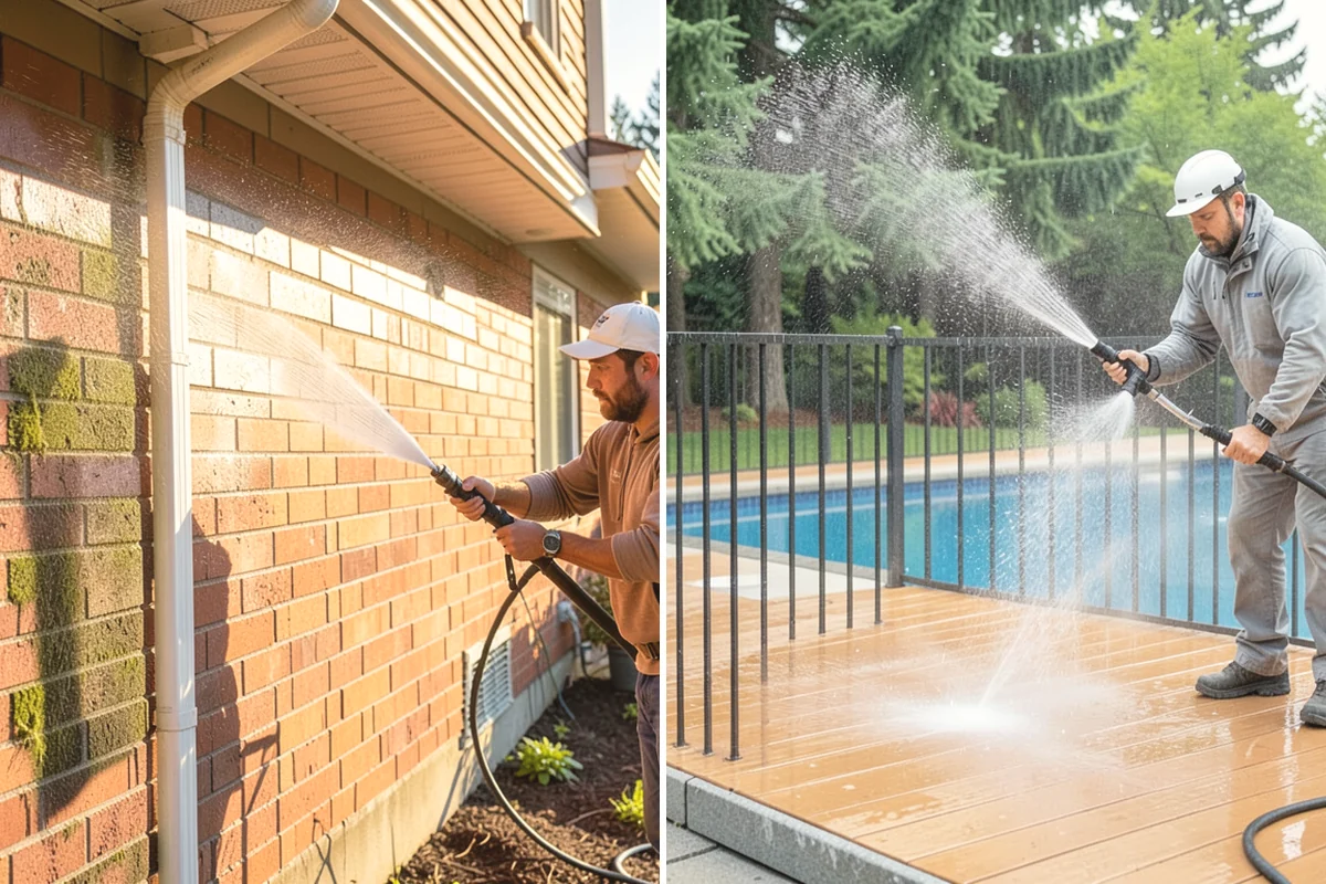 Log Home Washing in Tacoma, Pierce County, WA - Inspect logs, checking, and chinking for damage