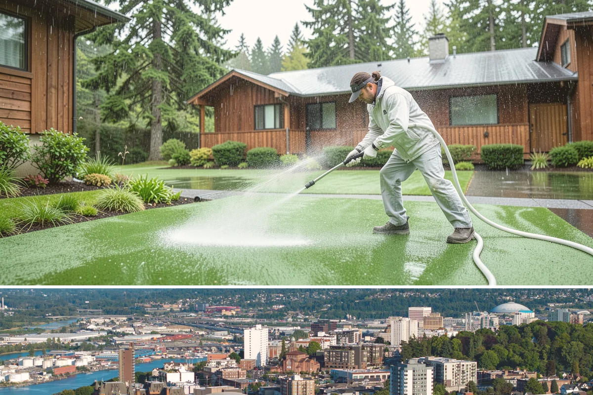Log Home Washing in Tacoma, Pierce County, WA - Plan for the dry summer season so the logs and joints dry completely before any finish is reapplied.
