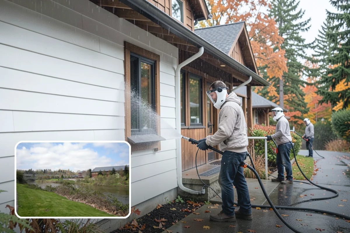 Log Home Washing in Tukwila, King County, WA - Cleans deep grooves, checks, and chinking safely