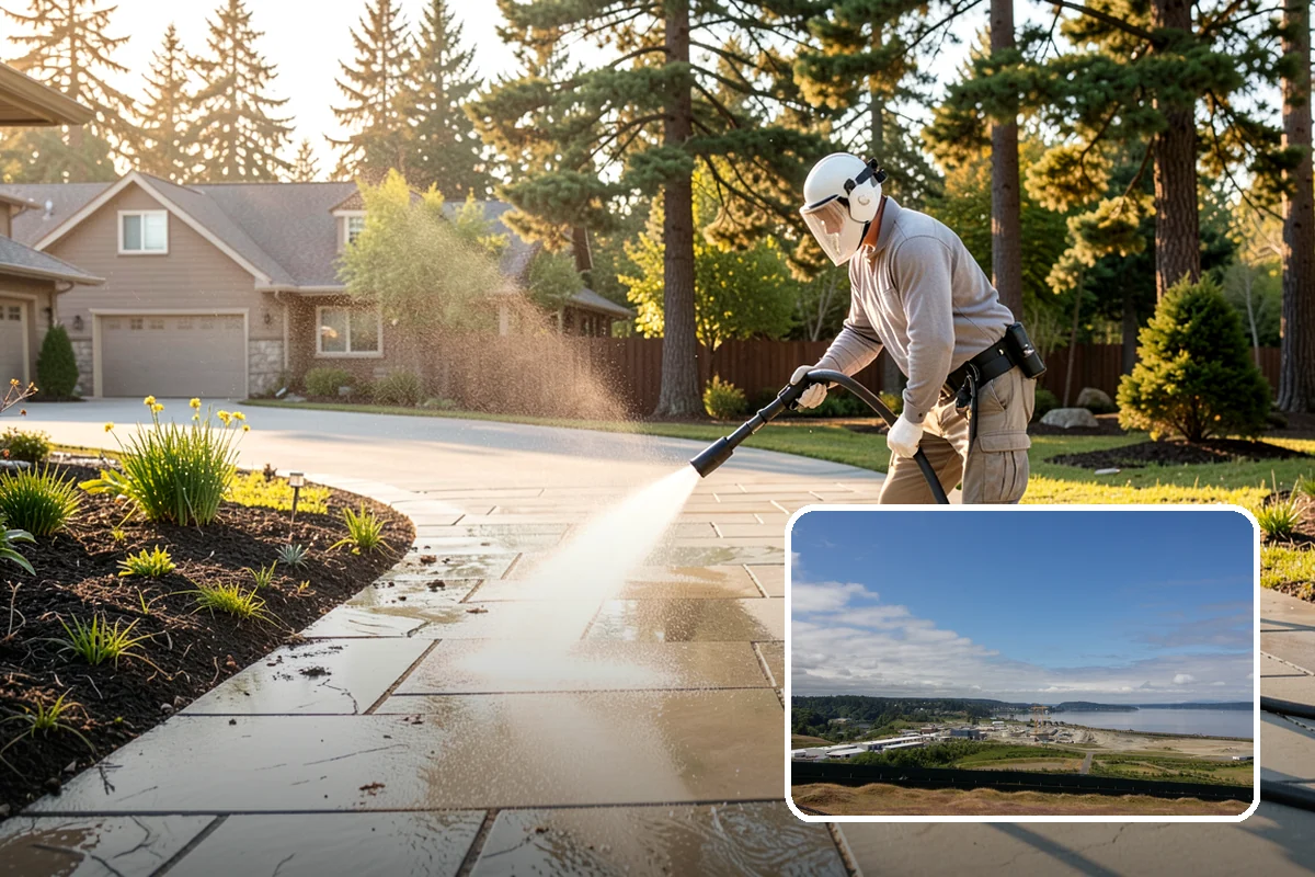 Log Home Washing in University Place, Pierce County, WA - Cleans deep grooves, checks, and chinking safely