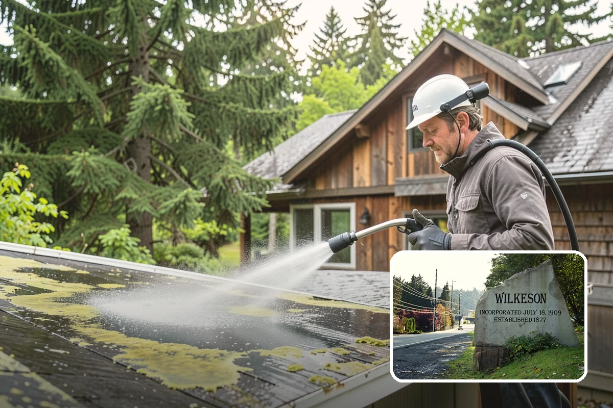 Log Home Washing in Wilkeson, Pierce County, WA - Cleans deep grooves, checks, and chinking safely