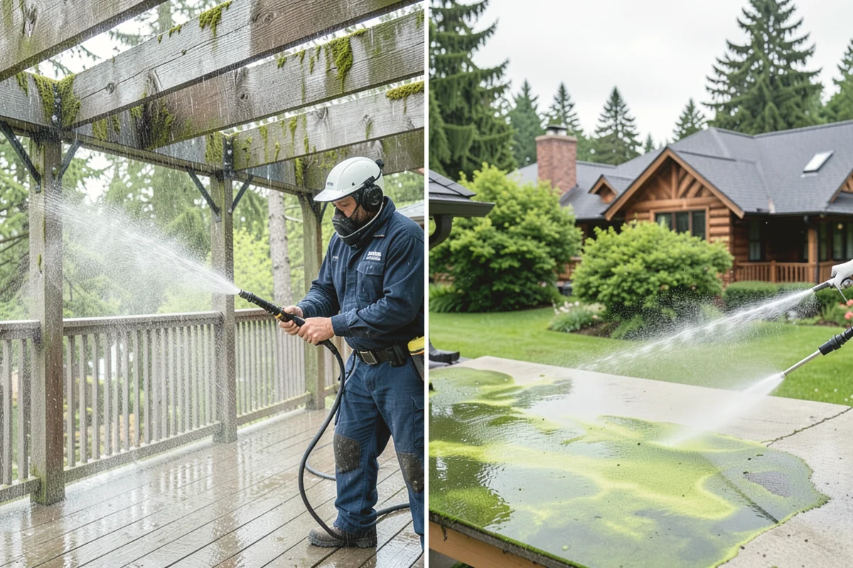 Log Home Washing in Yarrow Point, King County, WA - Inspect logs, checking, and chinking for damage