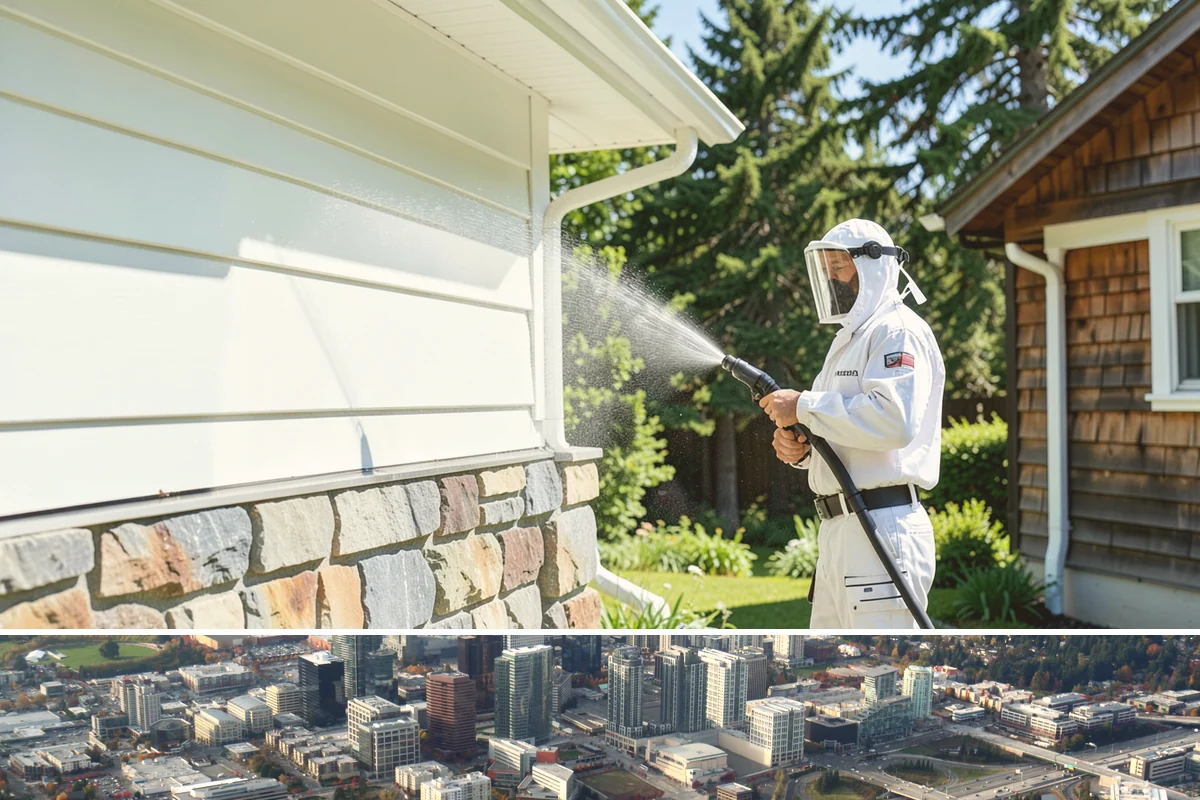 Low-Pressure Washing in Bellevue, King County, WA - Suited to any season, with the region's wetter months being the most common time growth demands attention.